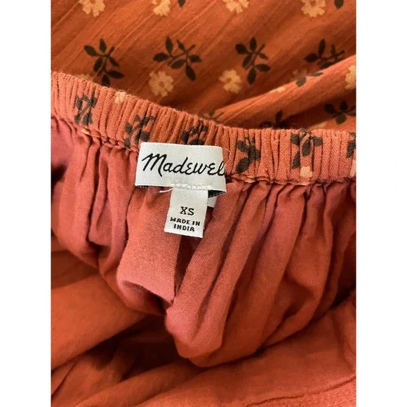Madewell Rust Floral Midi Dress - Picture 12 of 12